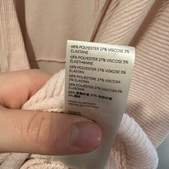 EUC- Free People Women's Cozy With You Faux Wrap Sweater Ribbed Bush Pink Medium - Picture 8 of 9